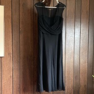 Suite 7 Black Silk Evening Dress, Size 8